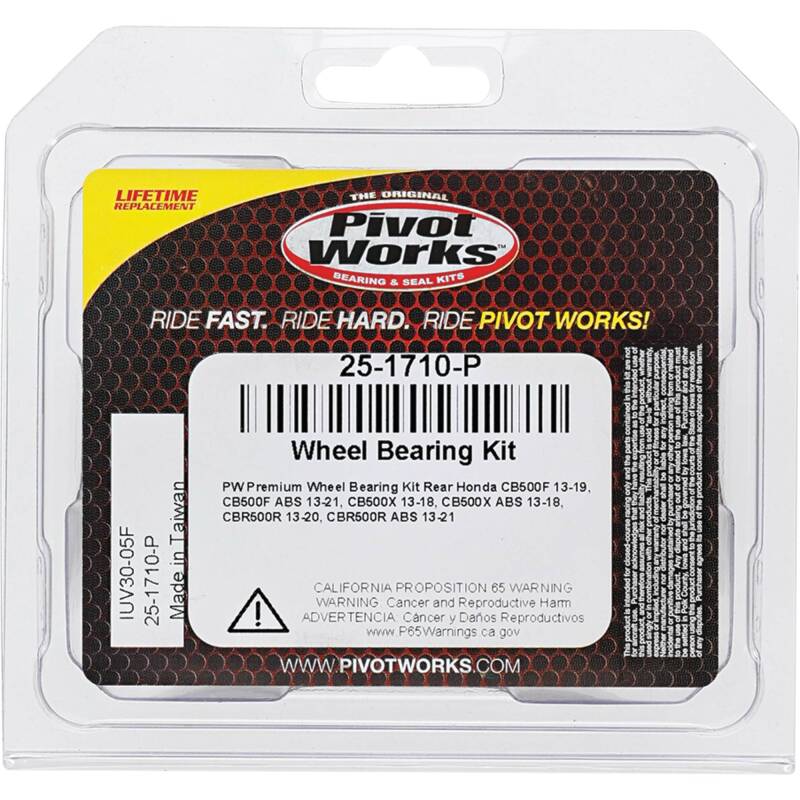 Pivot Works Honda Wheel Bearing Kit Premium Bearings 25-1710-P 25-1710-P Photo - Primary