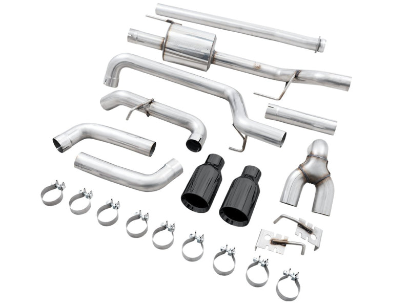 AWE Tuning AWE 0FG 21+ Ford F150 Dual Split Rear Cat-Back Exhaust- 5in Diamond Black Tips 3015-33119 3015-33119 Photo - out of package