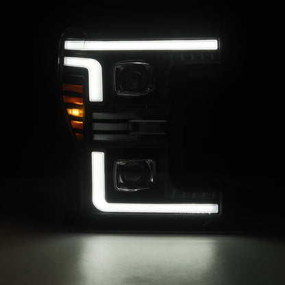 AlphaRex 17-19 Ford F-250/350/450/550 Super Duty LUXX-Series LED Proj Headlights Alpha-Blk SS/SBDRL 880322 880322 User 1