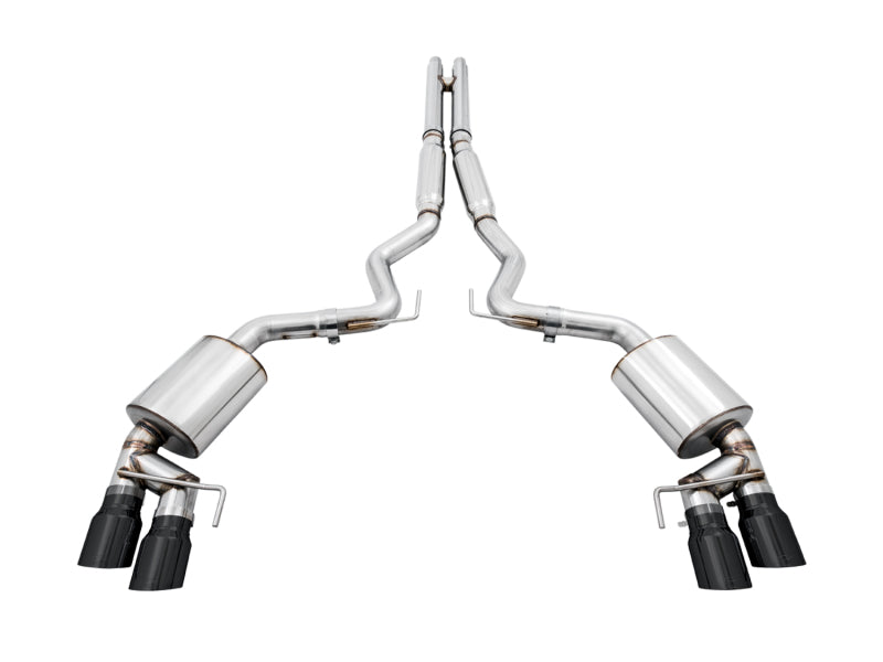 AWE Tuning 2018+ Ford Mustang GT (S550) Cat-back Exhaust - Touring Edition (Quad Diamond Black Tips) 3015-43106 3015-43106 Photo - out of package