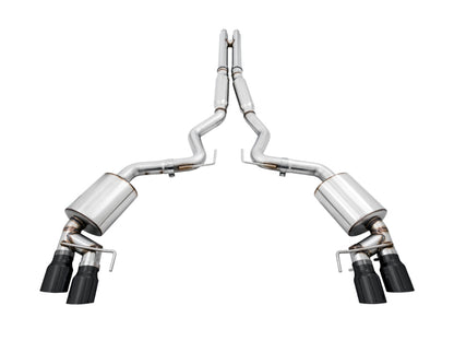 AWE Tuning 2018+ Ford Mustang GT (S550) Cat-back Exhaust - Touring Edition (Quad Diamond Black Tips) 3015-43106 3015-43106 Photo - out of package