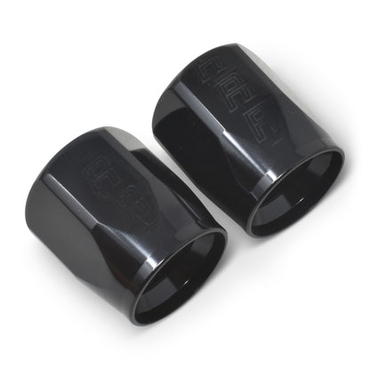 Russell Performance 2-Piece -8 AN Full Flow Swivel Hose End Sockets (Qty 2) - Polished and Black 615533 615533 Photo - out of package