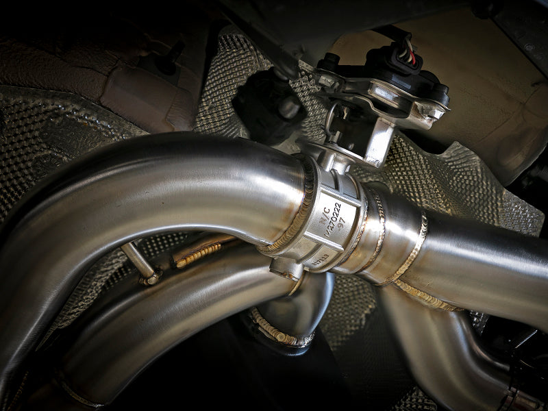 aFe MACHForce XP Exhausts Cat-Back SS 19-21 BMW M2 Competition L6-3.0L w/Polished Tips 49-36350-P 49-36350-P Photo - Mounted