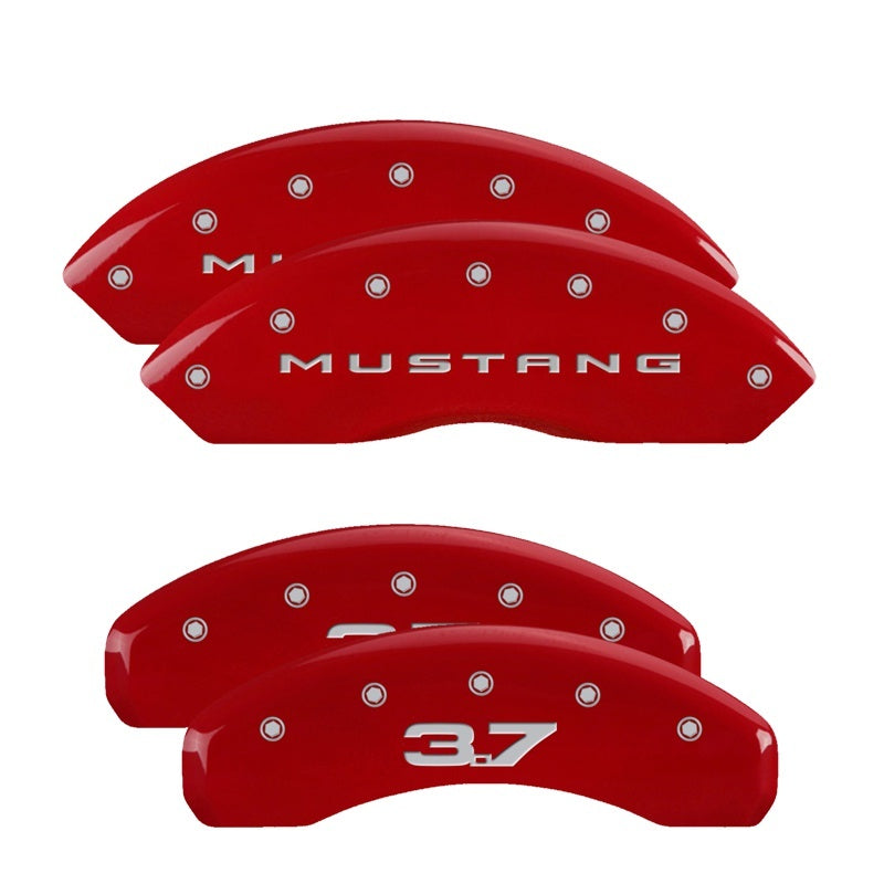 MGP Caliper Covers (set of 4), Engraved Front 2015/Mustang Engraved Rear 10202SM32RD Photo - Primary