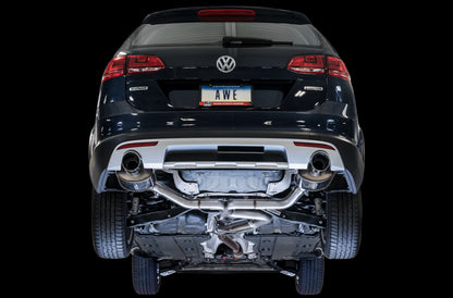 AWE Tuning VW MK7 Golf Alltrack/Sportwagen 4Motion Touring Edition Exhaust - Polished Silver Tips 3015-32098 3015-32098 Photo - Mounted