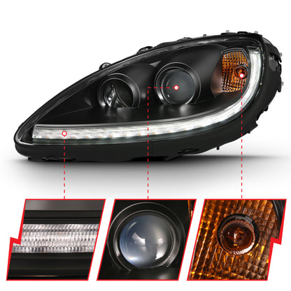 ANZO 2005-2013 Chevy Corvette Projector Plank Style Switchback H.L. Black Amber 121553 121553 Photo - Close Up