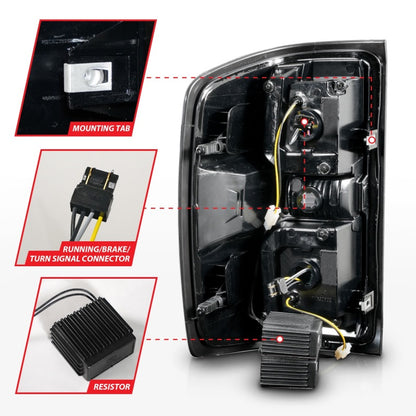 ANZO 15-19 Chevrolet Silverado 2500 HD/3500 HD LED Taillight w/ Sequential Black Housing/Clear Lens 311450 311450 Photo - Unmounted