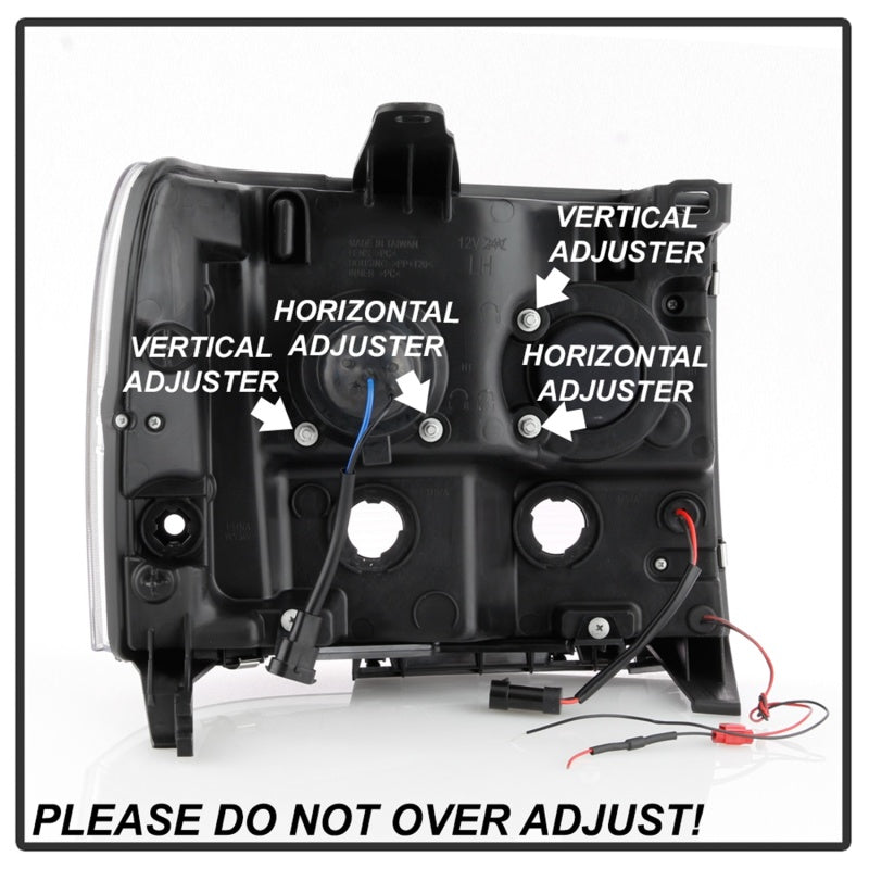 Spyder 07-13 GMC Sierra 1500-3500 Ver 2 Proj Headlights - DRL LED - All Blk PRO-YD-GS07V2-LBDRL-BKV2 5086037 5086037 Photo - Unmounted