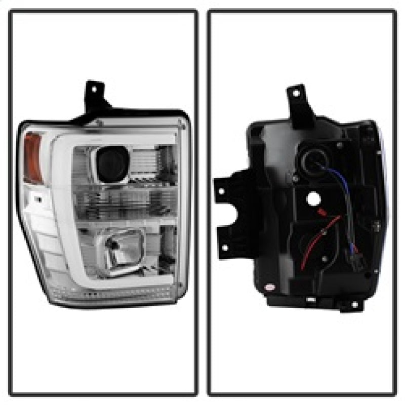 Spyder 08-10 Ford F-250 Super Duty V2 Light Bar DRL Projector Headlights - Chrm (PRO-YD-FS08V2-LB-C) 5084699 5084699 Photo - Unmounted