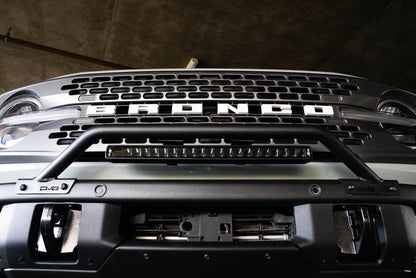 DV8 Offroad 2021-2022 Ford Bronco (Not For Factory Plastic Bumper) Factory Bumper Bull Bar - Black LBBR-06 LBBR-06 Photo - Close Up