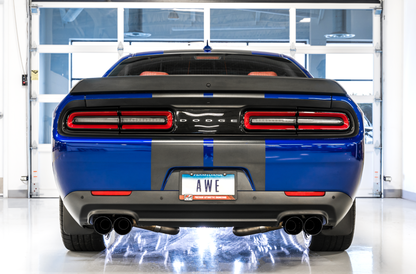 AWE Tuning 15+ Challenger 5.7 Touring Edition Exhaust - Non-Resonated - Diamond Black Quad Tips 3020-43084 3020-43084 Photo - out of package