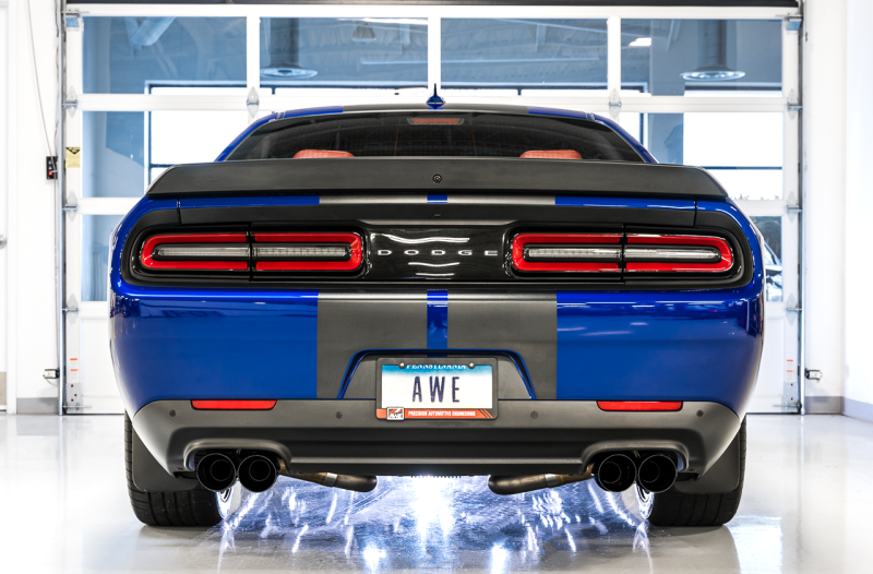 AWE Tuning 2015+ Dodge Challenger 5.7L Track Edition Exhaust - Diamond Black Quad Tips 3015-43152 3015-43152 Photo - out of package