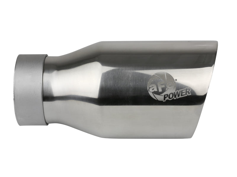 aFe MACH Force-Xp Univ 304 SS Double-Wall Clamp-On Exhaust Tip - Polished - 3in Inlet - 4.5in Outlet 49T30454-P093 49T30454-P093 Photo - Unmounted