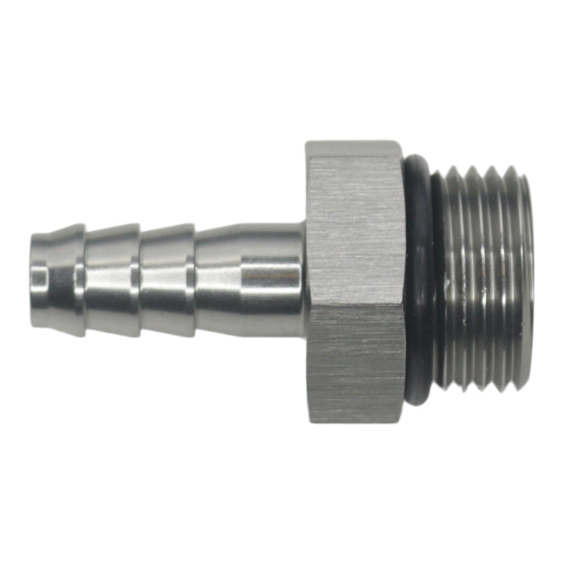 DeatschWerks 8AN ORB Male to 5/16in Male Triple Barb Fitting (Incl O-Ring) - Anodized DW Titanium 6-02-0512 6-02-0512 Photo - Primary