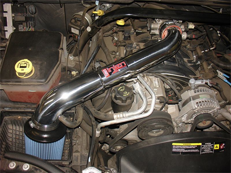 Injen Wrinkle Black Tuned Air Intake 05-07 Jeep Grand Cherokee WK 4.7L V8 PF5012WB Photo - Mounted