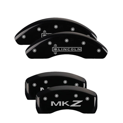 MGP 4 Caliper Covers Engraved Front Lincoln Engraved Rear MKZ Black finish silver ch 36008SLCZBK 36008SLCZBK Photo - Primary