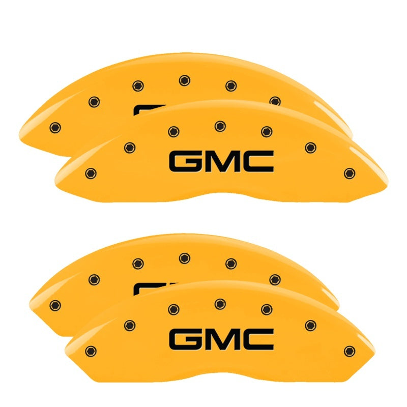 MGP 4 Caliper Covers Engraved Front & Rear GMC Yellow Finish Black Char 2016 GMC Savana 3500 34211SGMCYL 34211SGMCYL Photo - Primary