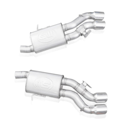 Stainless Works 2016-18 Cadillac CTS-V Sedan Axleback System Dual-Mode Turbo Mufflers 4in Tips CTSV16MKS-PC CTSV16MKS-PC Photo - out of package