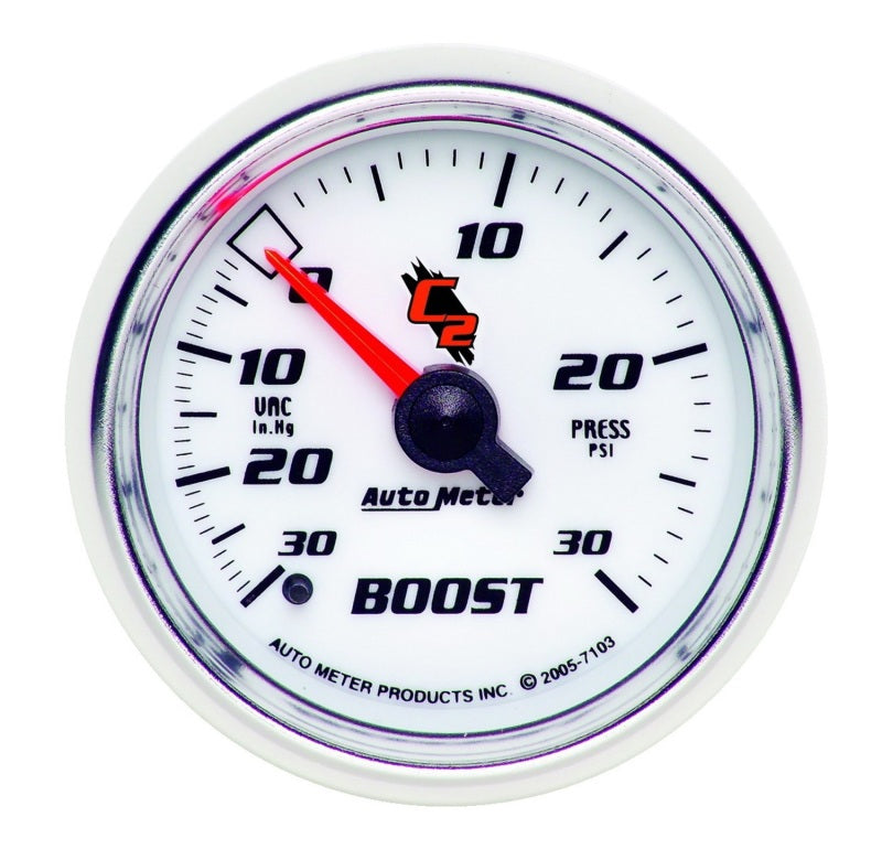 Autometer Gauge, Vac/Boost, 2 1/16", 30 IN HG-30PSI, Mechanical, C2 7103 Photo - Primary