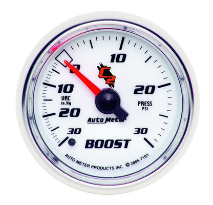 Autometer Gauge, Vac/Boost, 2 1/16", 30 IN HG-30PSI, Mechanical, C2 7103 Photo - Primary