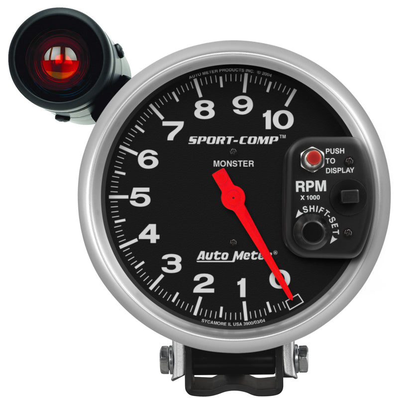 Autometer 5" Pedestal Tachometer, 0-10,000 Rpm, Sport-Comp 3904 Photo - Primary