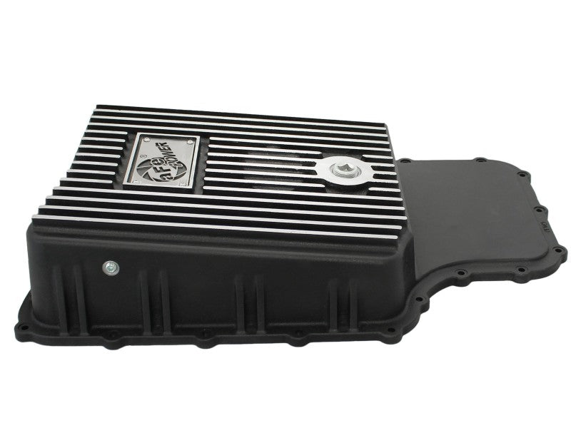 aFe Transmission Pan, Black w/ Machined Fins: Ford Trucks 11-16 V8-6.7L (t 46-70182 Photo - Unmounted