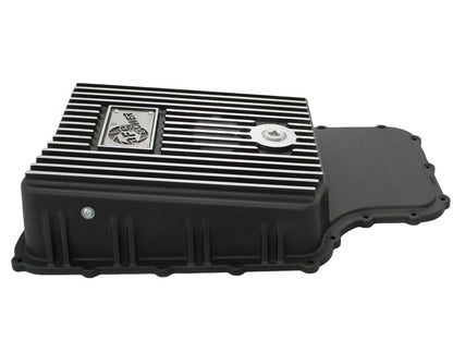 aFe Transmission Pan, Black w/ Machined Fins: Ford Trucks 11-16 V8-6.7L (t 46-70182 Photo - Unmounted