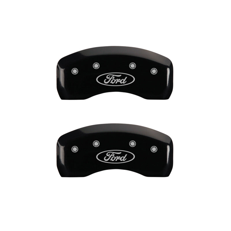 MGP 4 Caliper Covers Engraved Front & Rear Oval logo/Ford Black finish silver ch 10005SFRDBK 10005SFRDBK User 1