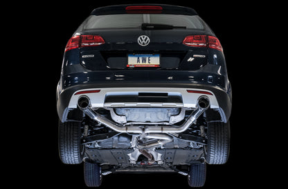 AWE Tuning VW MK7 Golf Alltrack/Sportwagen 4Motion Track Edition Exhaust - Polished Silver Tips 3020-32044 3020-32044 Photo - Mounted
