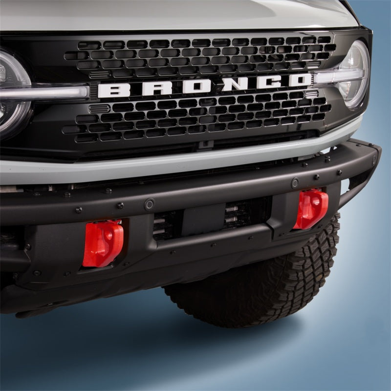 Ford Racing 2021+ Bronco Front Bumper Tow Hooks - Red (Pair) M-18954-BR M-18954-BR Photo - Mounted