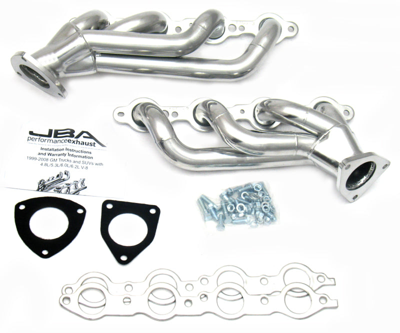 JBA 03-06 GM Truck 6.0L LS w/o EGR 1-5/8in Primary Silver Ctd Cat4Ward Header 1850S-3JS 1850S-3JS Photo - Primary