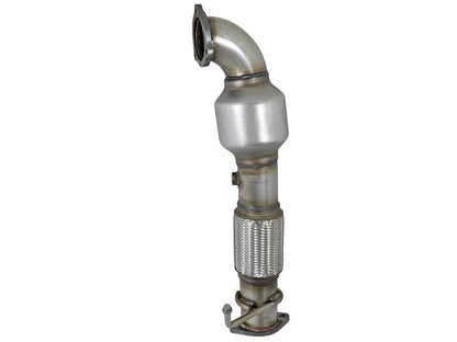 aFe Power Twisted Steel SS304 Downpipe 2.5in w/Cat 17-18 Hyundai Elantra L4-1.6L (t) 48-37001-1HC 48-37001-1HC Photo - Unmounted