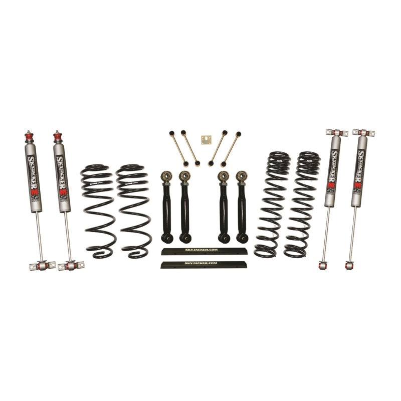 Skyjacker 03-06 Jeep TJ 4in D-Rate Long Travel Kit w/ Adj FR/RR Lower Flex Links/M95 Monotube Shocks TJ403BPMLTX TJ403BPMLTX Photo - Primary