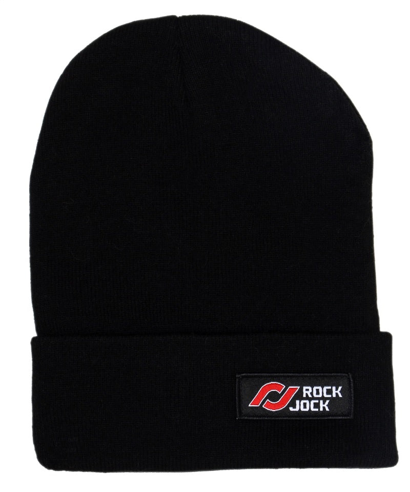 RockJock Beanie Black w/ Red and White RockJock Logo Patch One Size Fits All RJ-716002-1