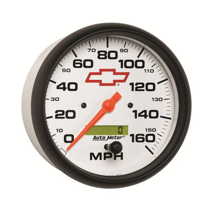 AutoMeter Gauge Speedometer 5in. 160MPH Elec. Programmable Chevy Red Bowtie White 5889-00406 5889-00406 User 2