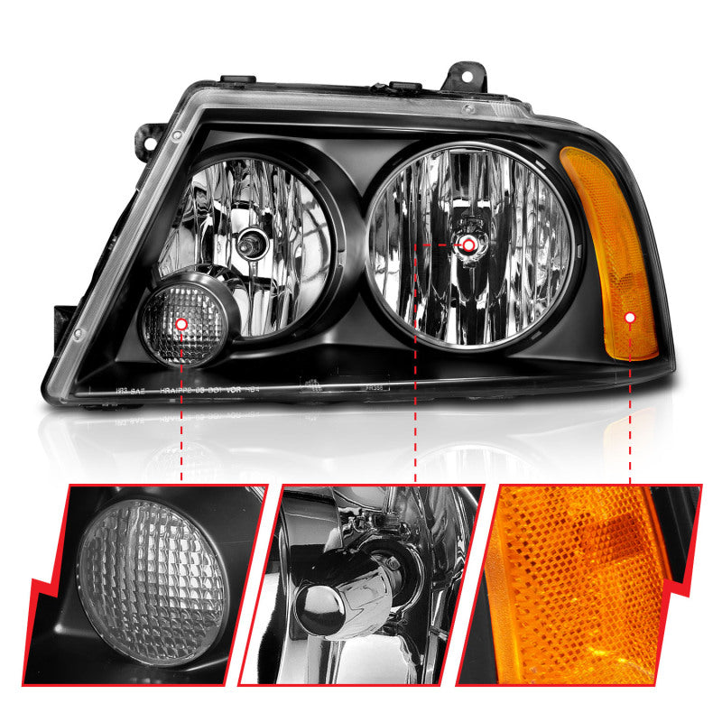 Anzo 2003-2006 Lincoln Navigator Crystal Headlights Black 111045 User 3