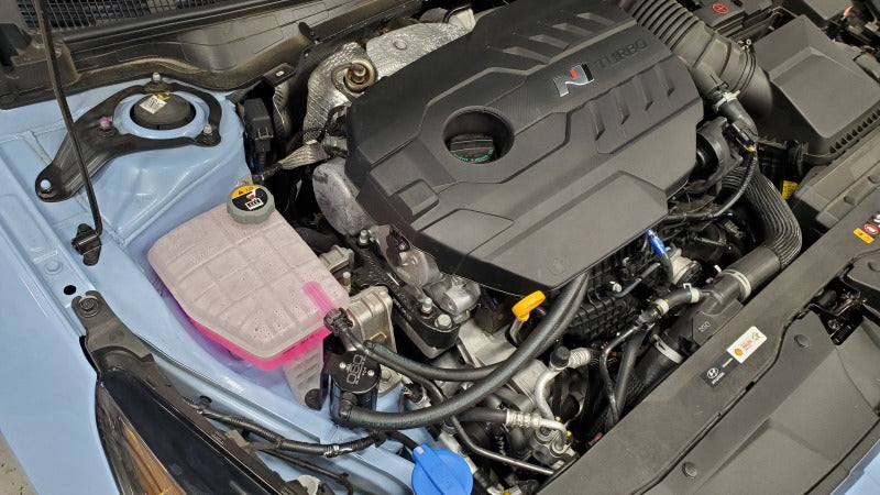 J&L 23-23 Hyundai Elantra N 2.0L Oil Separator 3.0 Passenger Side - Black Anodized 3119P-B 3119P-B Photo - Close Up