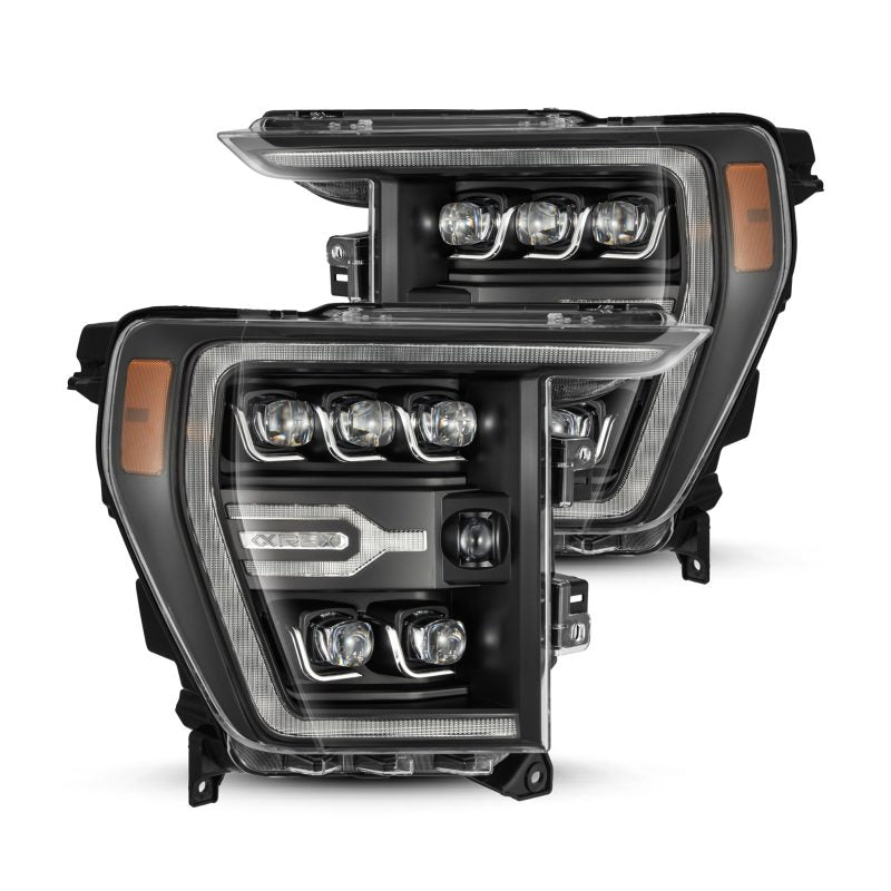 AlphaRex 21-22 Ford F-150 NOVA LED Proj Headlights Plank Style Blk w/Activ Light/Seq Signal 880137 880137 Photo - Primary