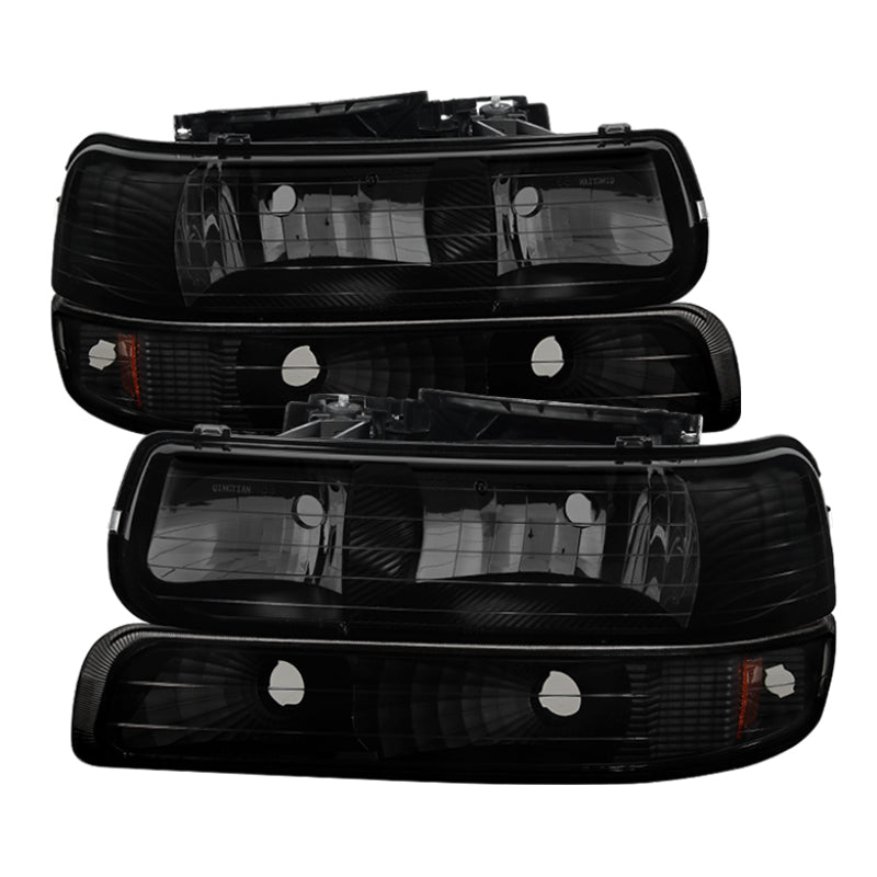 SPYDER Xtune Chevy TahOE 00-06 Amber Crystal Headlights w/ Bumper Lights Black Smoke HD-JH-CSIL99-SET-BSM 9030246 9030246 Photo - Primary