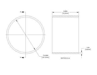 aFe POWER Universal Products Coupler Kit 4in ID x 3in L - Black 59-00221 59-00221 Technical Drawing