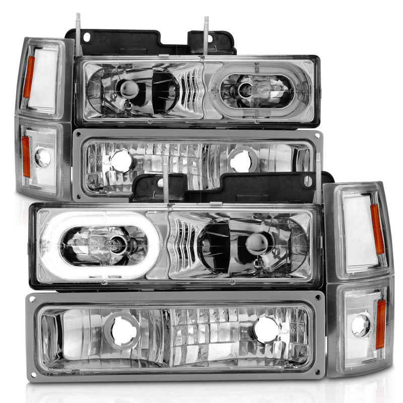 ANZO 88-98 Chevrolet C1500 Crystal Headlights Chrome Housing w/ Signal and Side Marker Lights 111508 111508 Photo - Unmounted