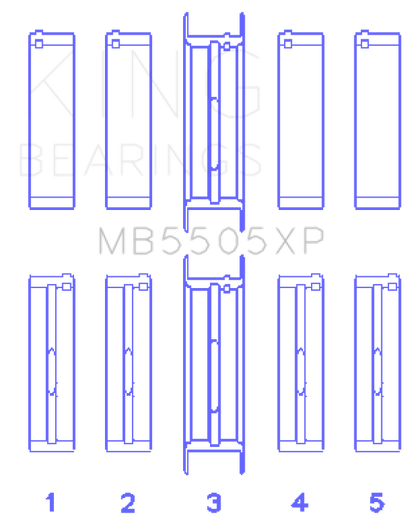 King Engine Bearings King Ford V8 351ci 5.8L / 400ci 6.6L 16V (Size STDX Oversized) Main Bearing Set MB5505XPSTDX MB5505XPSTDX Photo - Primary