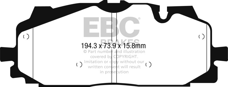 EBC Yellow Stuff Front Brake Pads 2016+ Audi Q7 DP42277R Photo - Primary