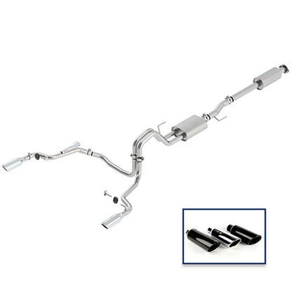 Ford Racing 15-18 F-150 5.0L Cat-Back Touring Exhaust System - Rear Exit Chrome Tips M-5200-F1550DTCA M-5200-F1550DTCA Photo - Unmounted