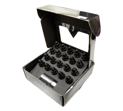 NRG M12 x 1.5 Steel Lug Nut Set  Bullet Shape 21 pc Black W/ Lock Key LN-LS500BK-21 Photo - Primary