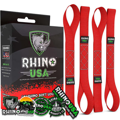 Rhino USA Soft Loops Motorcycle Tie-Down Set 4-Pack Red SOFT4PACK-RED SOFT4PACK-RED Photo - Primary