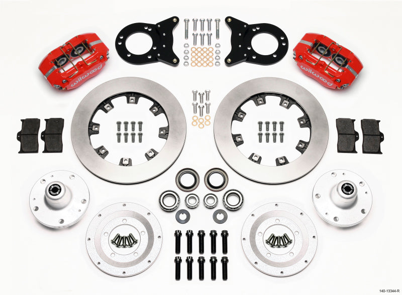 Wilwood Dynapro Dust-Boot Front Kit 12.19in Red 1965-1969 Mustang Disc & Drum Spindle 140-13344-R 140-13344-R Photo - Primary