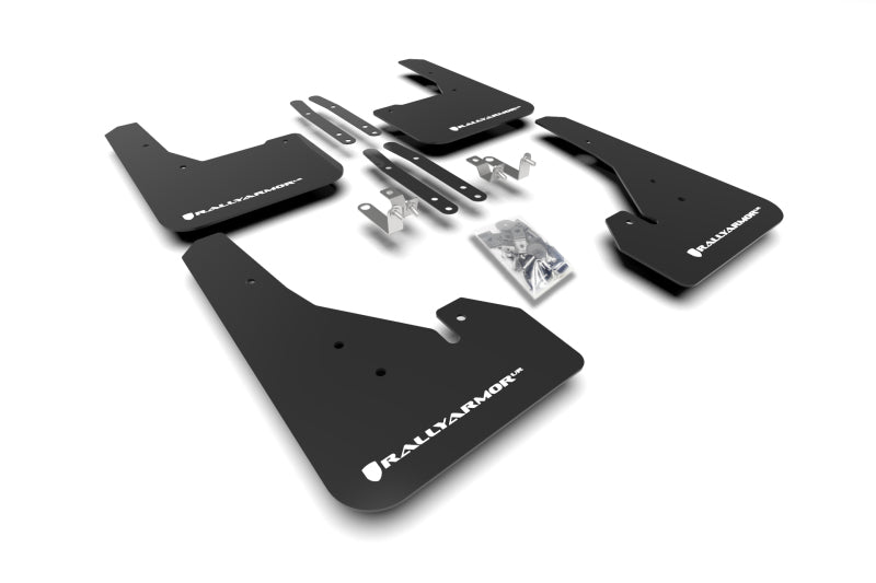 Rally Armor 18-22 Toyota Corolla Hatchback Black UR Mud Flap White Logo MF67-UR-BLK/WH MF67-UR-BLK/WH Photo - Primary