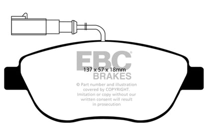 EBC 12+ Fiat 500 1.4 Turbo Abarth Greenstuff Front Brake Pads DP21383 DP21383 Photo - Primary