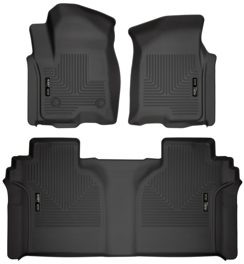 Husky Liners 2019 Chevy Silverado 1500 CC w/Storage Box Front & 2nd Seat Weatherbeater Floor Liners 94021 94021 Photo - Primary